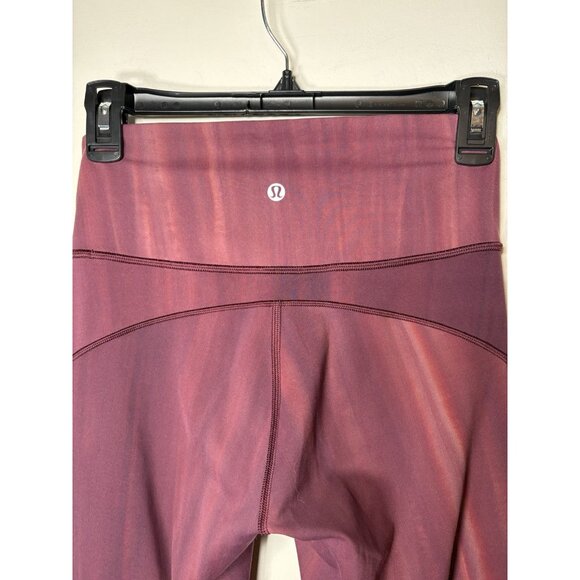 LULULEMON Size 6 In Movement Leggings Linear Spray White Garnet Yoga Pilates - Picture 5 of 7